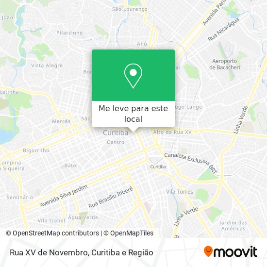 Rua XV de Novembro mapa