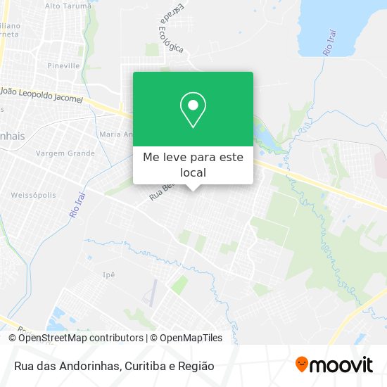 Rua das Andorinhas mapa