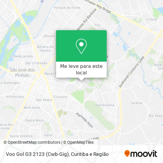 Voo Gol G3 2123 (Cwb-Gig) mapa