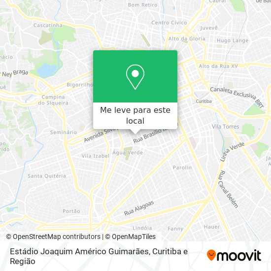 Estádio Joaquim Américo Guimarães mapa