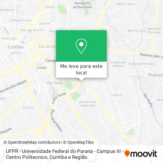 UFPR - Universidade Federal do Parana - Campus III - Centro Politecnico mapa