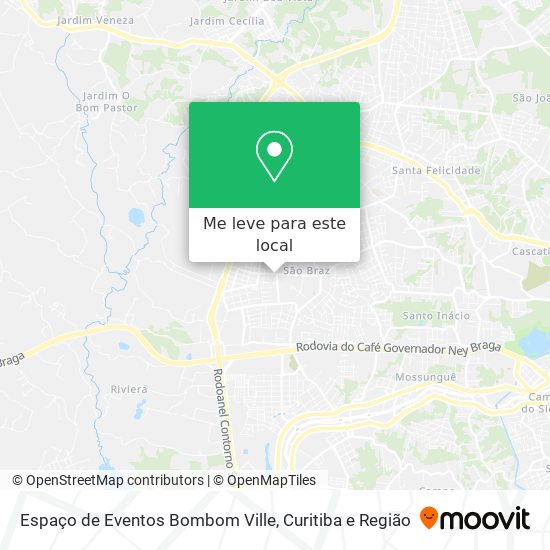 Espaço de Eventos Bombom Ville mapa