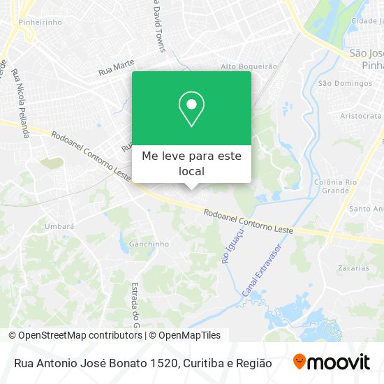Rua Antonio José Bonato 1520 mapa