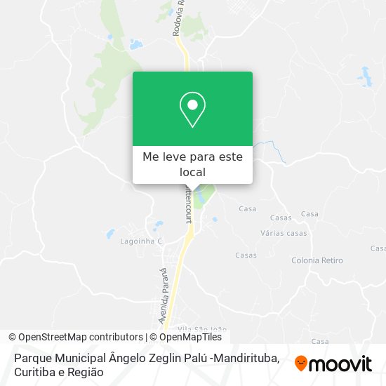 Parque Municipal Ângelo Zeglin Palú -Mandirituba mapa