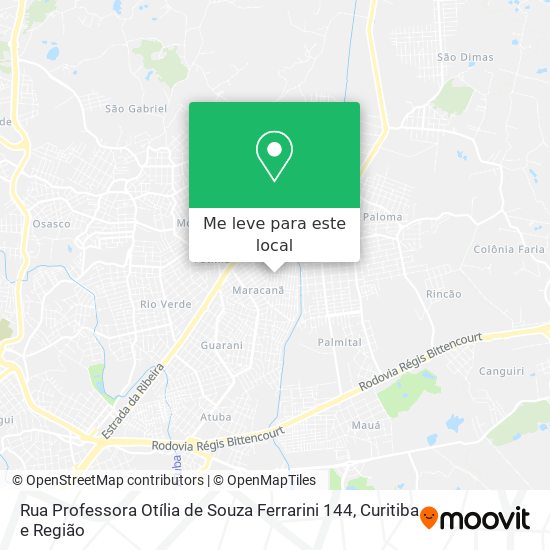 Rua Professora Otília de Souza Ferrarini 144 mapa