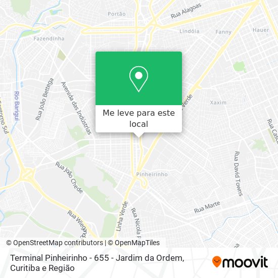 Terminal Pinheirinho - 655 - Jardim da Ordem mapa