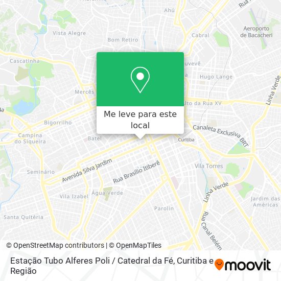 Estação Tubo Alferes Poli / Catedral da Fé mapa