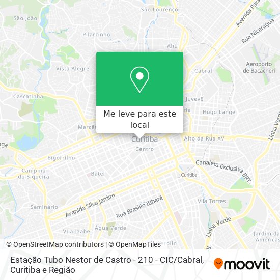 Estação Tubo Nestor de Castro - 210 - CIC / Cabral mapa