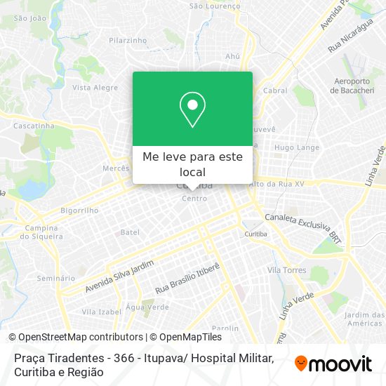 Praça Tiradentes - 366 - Itupava/ Hospital Militar mapa