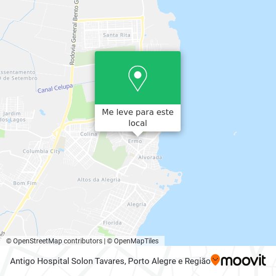 Antigo Hospital Solon Tavares mapa