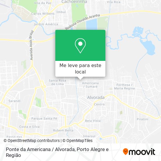 Ponte da Americana / Alvorada mapa