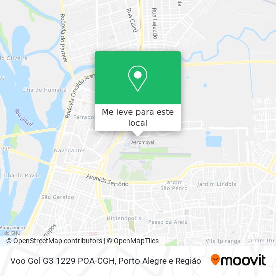 Voo Gol G3 1229 POA-CGH mapa