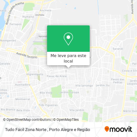 Tudo Fácil Zona Norte mapa