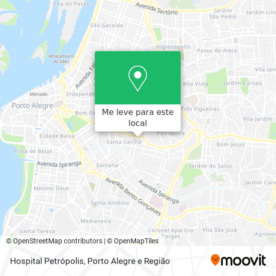 Hospital Petrópolis mapa
