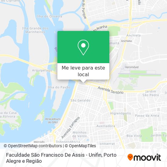 Faculdade São Francisco De Assis - Unifin mapa