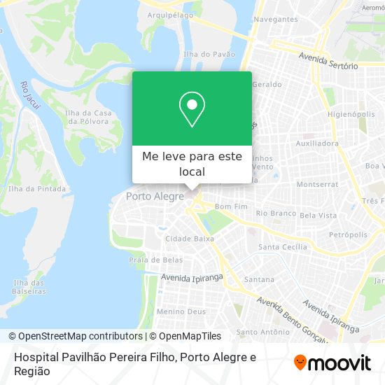 Hospital Pavilhão Pereira Filho mapa