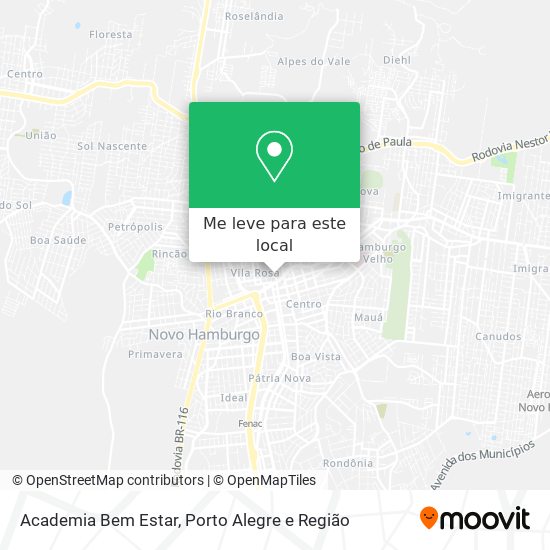 Academia Bem Estar mapa