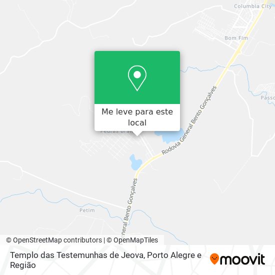 Templo das Testemunhas de Jeova mapa