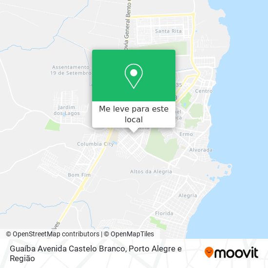 Guaíba Avenida Castelo Branco mapa