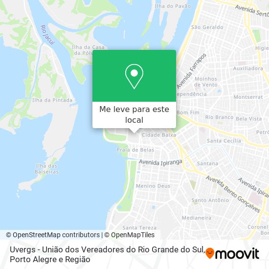 Uvergs - União dos Vereadores do Rio Grande do Sul mapa