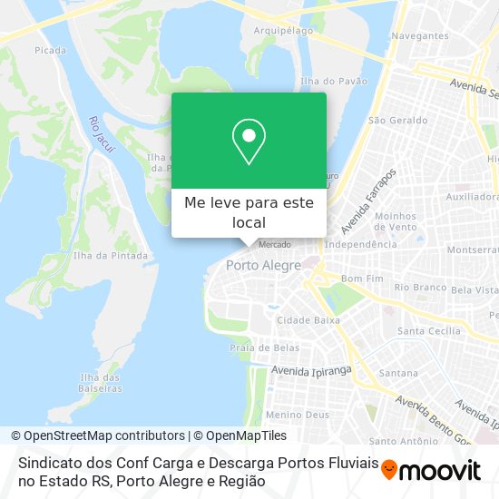 Sindicato dos Conf Carga e Descarga Portos Fluviais no Estado RS mapa