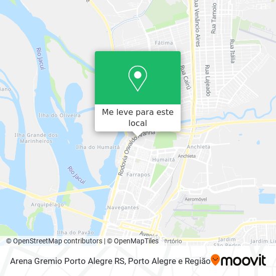 Arena Gremio Porto Alegre RS mapa