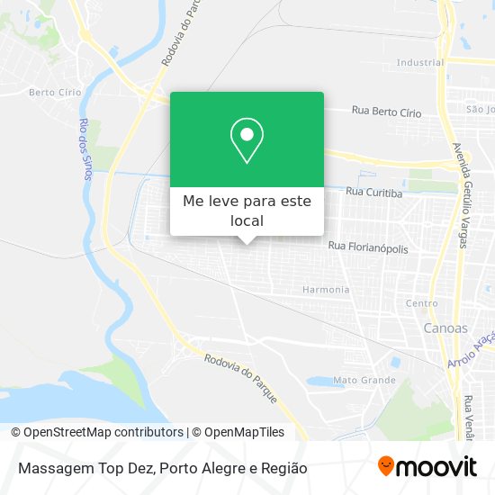 Massagem Top Dez mapa