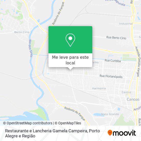 Restaurante e Lancheria Gamela Campeira mapa