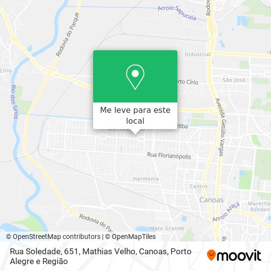 Rua Soledade, 651, Mathias Velho, Canoas mapa