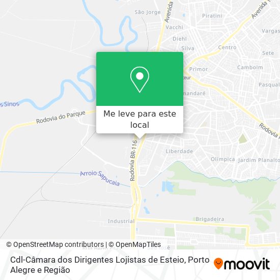 Cdl-Câmara dos Dirigentes Lojistas de Esteio mapa