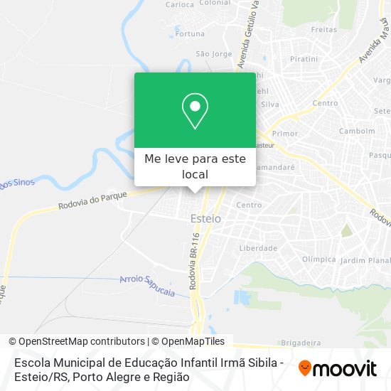 Escola Municipal de Educação Infantil Irmã Sibila - Esteio / RS mapa