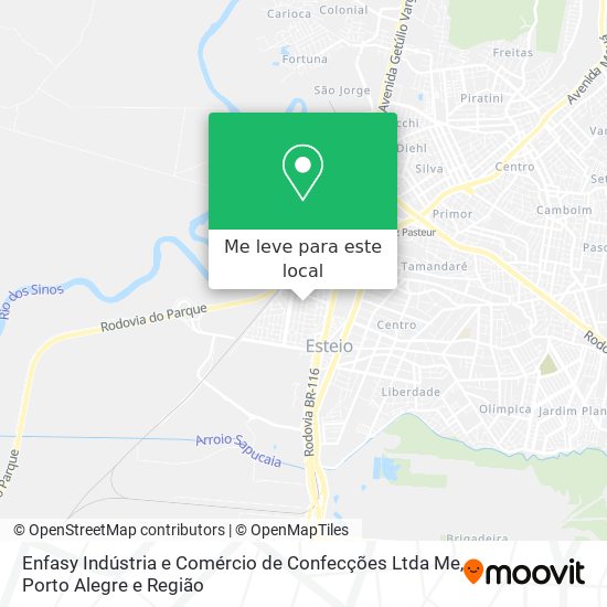 Enfasy Indústria e Comércio de Confecções Ltda Me mapa