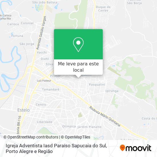 Igreja Adventista Iasd Paraíso Sapucaia do Sul mapa