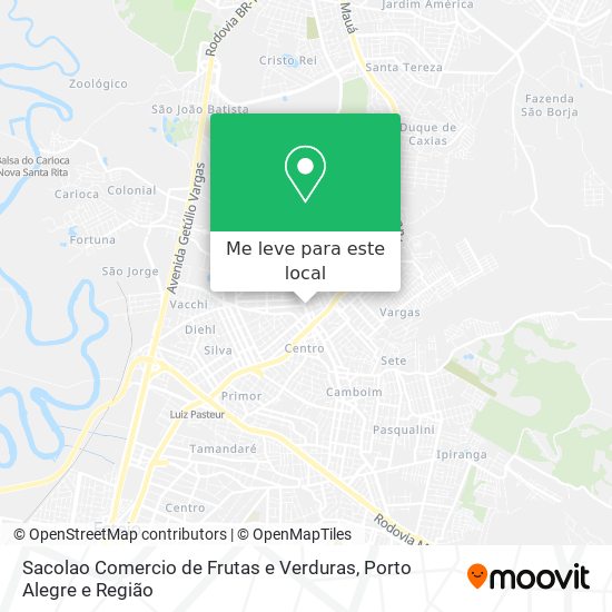 Sacolao Comercio de Frutas e Verduras mapa