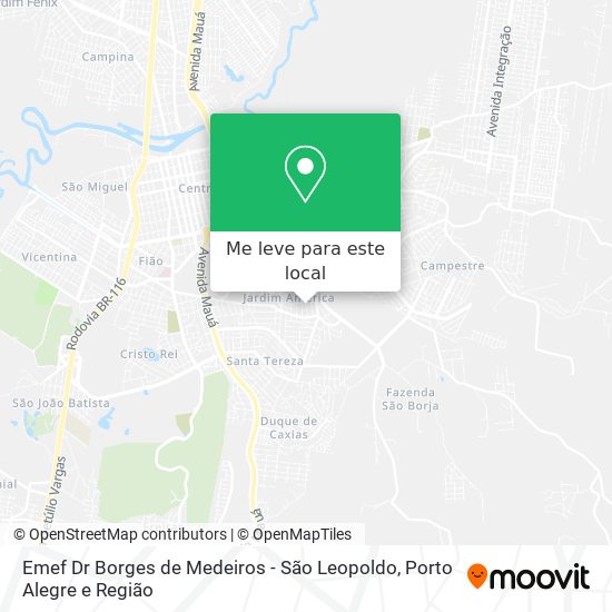 Emef Dr Borges de Medeiros - São Leopoldo mapa