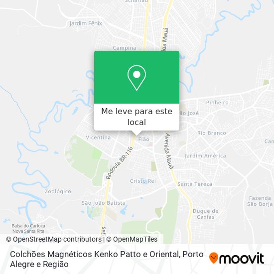 Colchões Magnéticos Kenko Patto e Oriental mapa