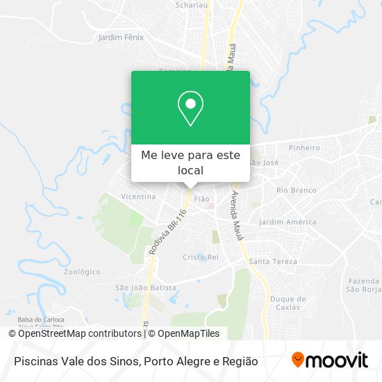 Piscinas Vale dos Sinos mapa