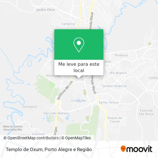 Templo de Oxum mapa
