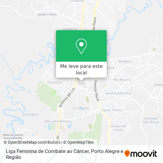 Liga Feminina de Combate ao Câncer mapa