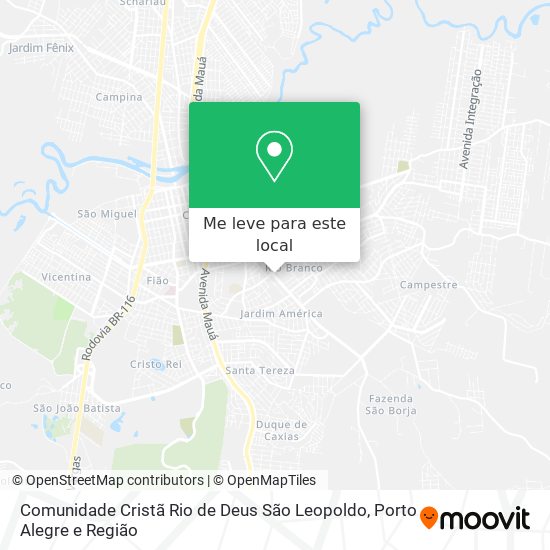 Comunidade Cristã Rio de Deus São Leopoldo mapa