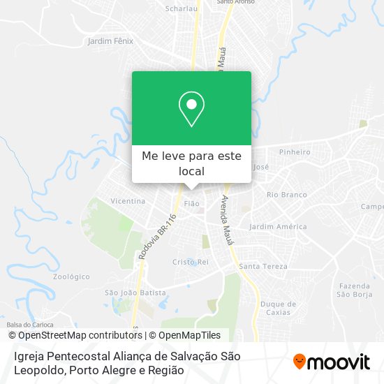 Igreja Pentecostal Aliança de Salvação São Leopoldo mapa