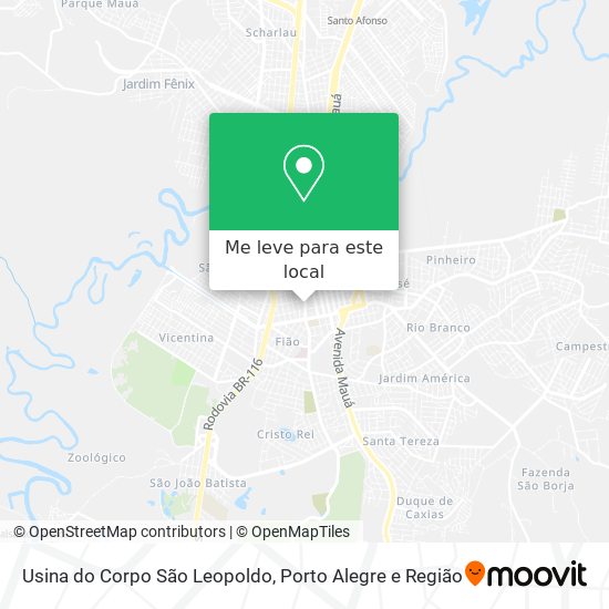 Usina do Corpo São Leopoldo mapa