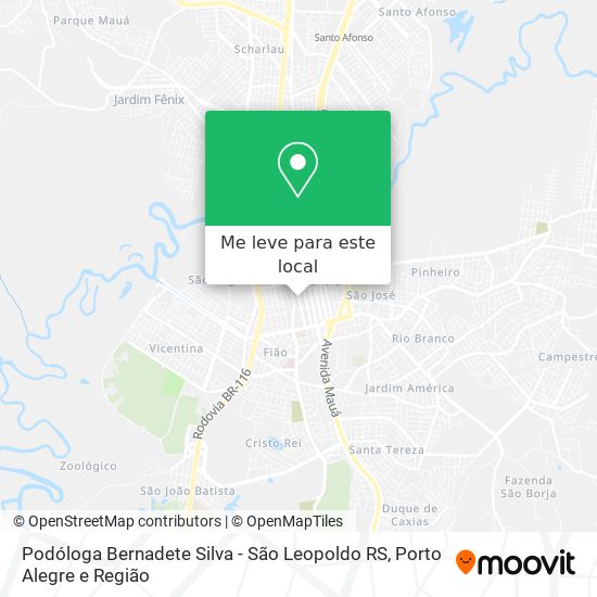 Podóloga Bernadete Silva - São Leopoldo RS mapa