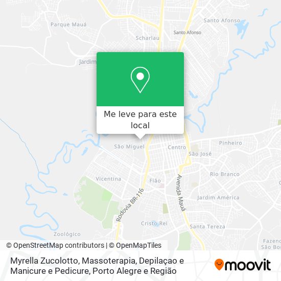 Myrella Zucolotto, Massoterapia, Depilaçao e Manicure e Pedicure mapa