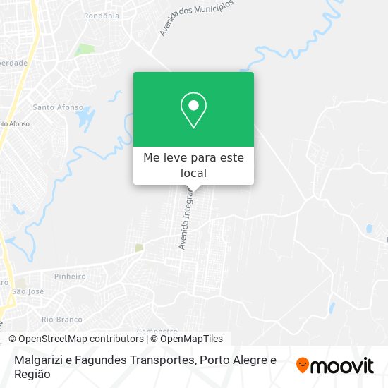 Malgarizi e Fagundes Transportes mapa
