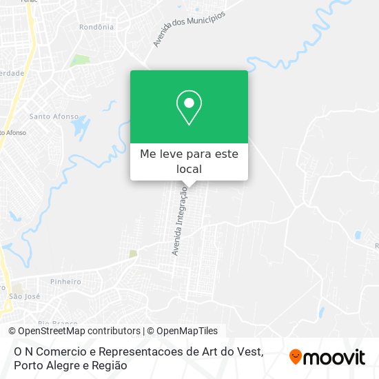 O N Comercio e Representacoes de Art do Vest mapa