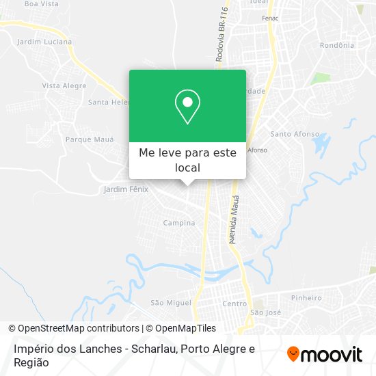 Império dos Lanches - Scharlau mapa