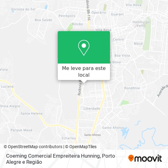 Coeming Comercial Empreiteira Hunning mapa