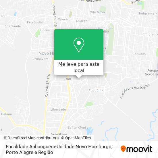 Faculdade Anhanguera-Unidade Novo Hamburgo mapa