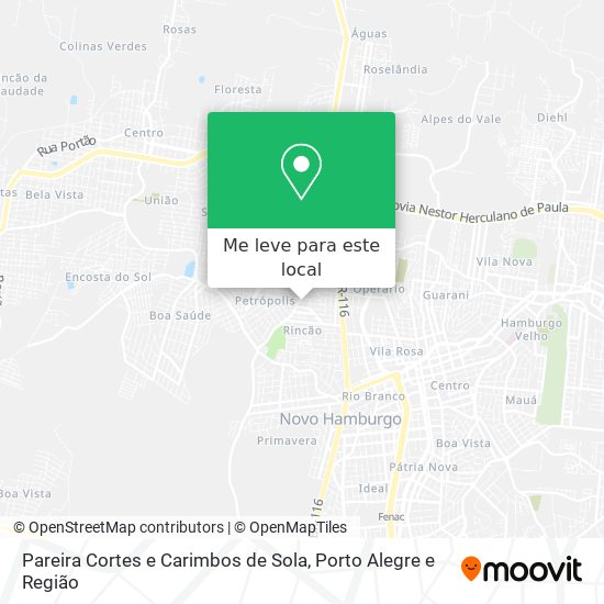 Pareira Cortes e Carimbos de Sola mapa